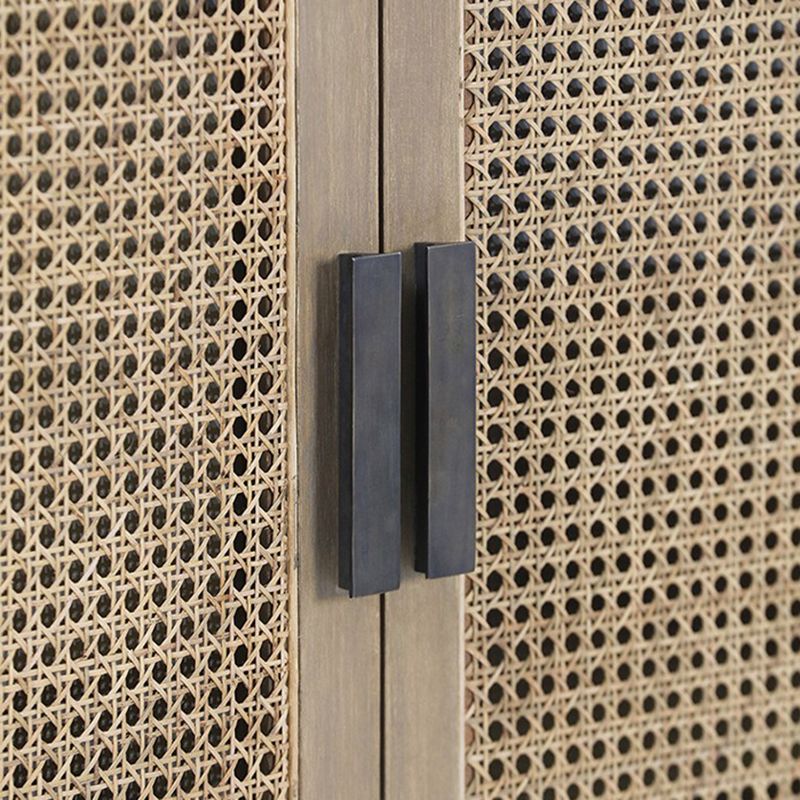 Rectangle Storage Cabinet Solid Wood Bar Pulls Cabinet with Doors
