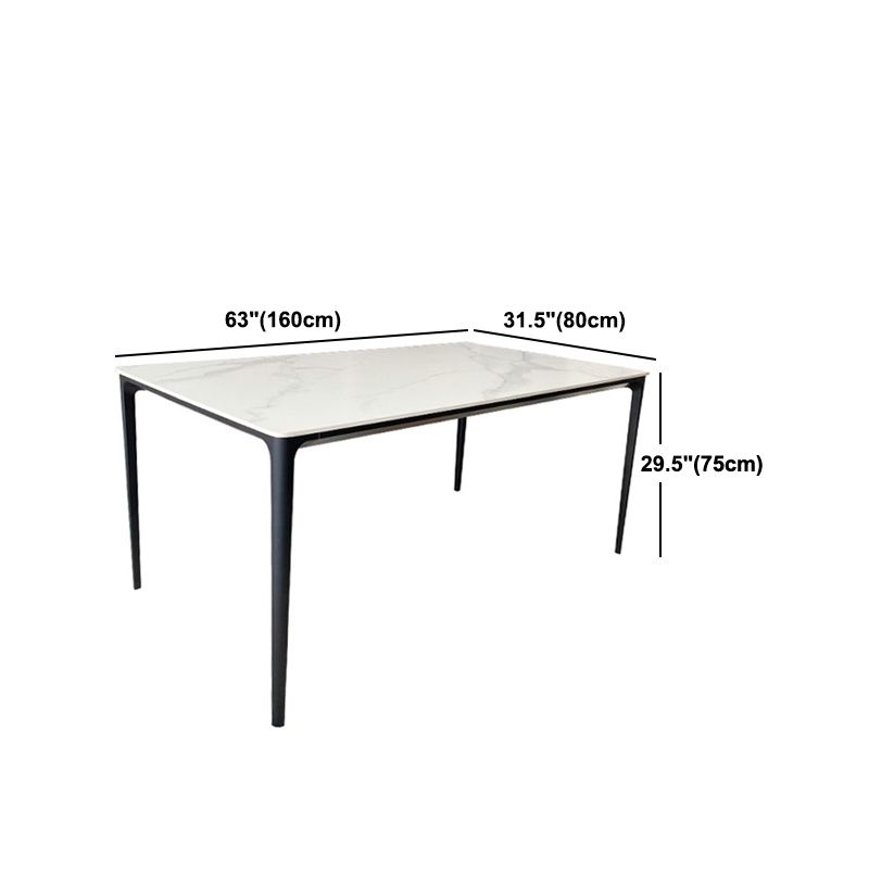 Rectangle Dining Table White Stone Modern Dining Table for Home