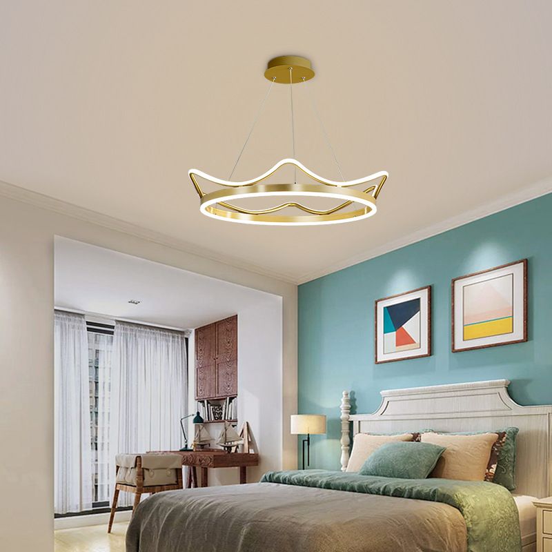 1 Light Crown Suspension Pendant Light