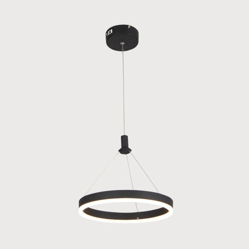 Lampada a sospensione del soffitto della sala da pranzo circolare Acrilico LED minimalista LED LADO CON REGOLABILE ALTENZA