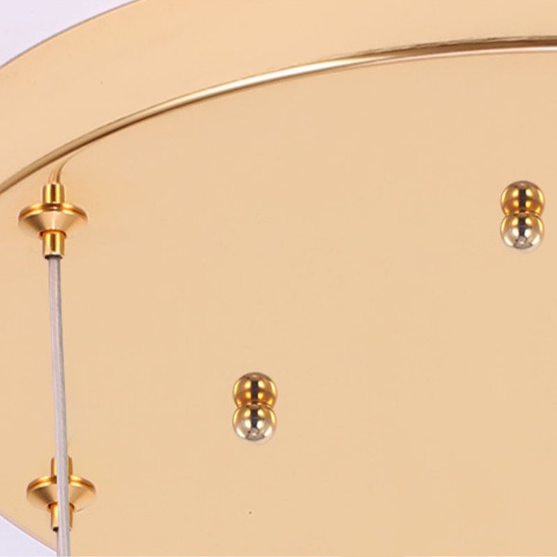 Simpucibile illuminazione a sospensione a tazza leggera a più soffitto con sfumatura di vetro increspata ambra per le scale