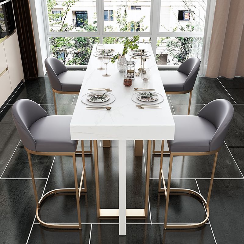 Glam 1/2/5 Pieces Sintered Stone Bar Table Set Rectangular Counter Set for Dining Room