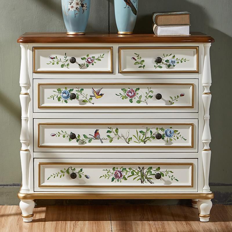 American Traditional Double Dresser Wood Storage Chest with Drawers for Bedroom