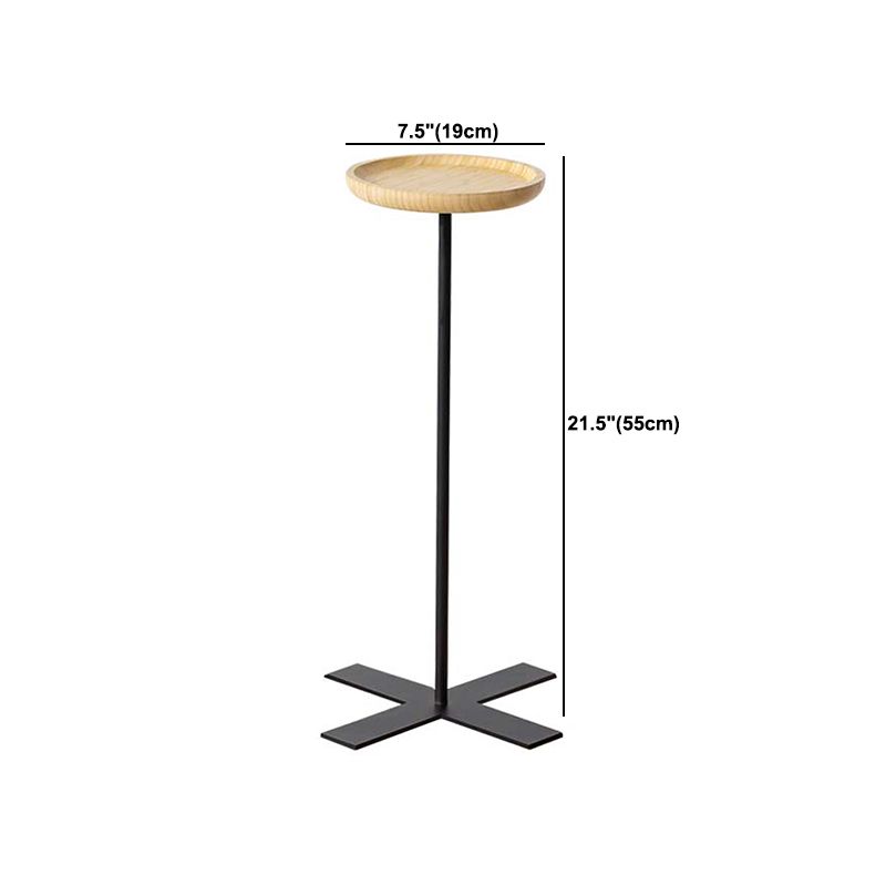 Contemporary Style Side End Table Metal Pedestal Round Sofa Side Accent Table
