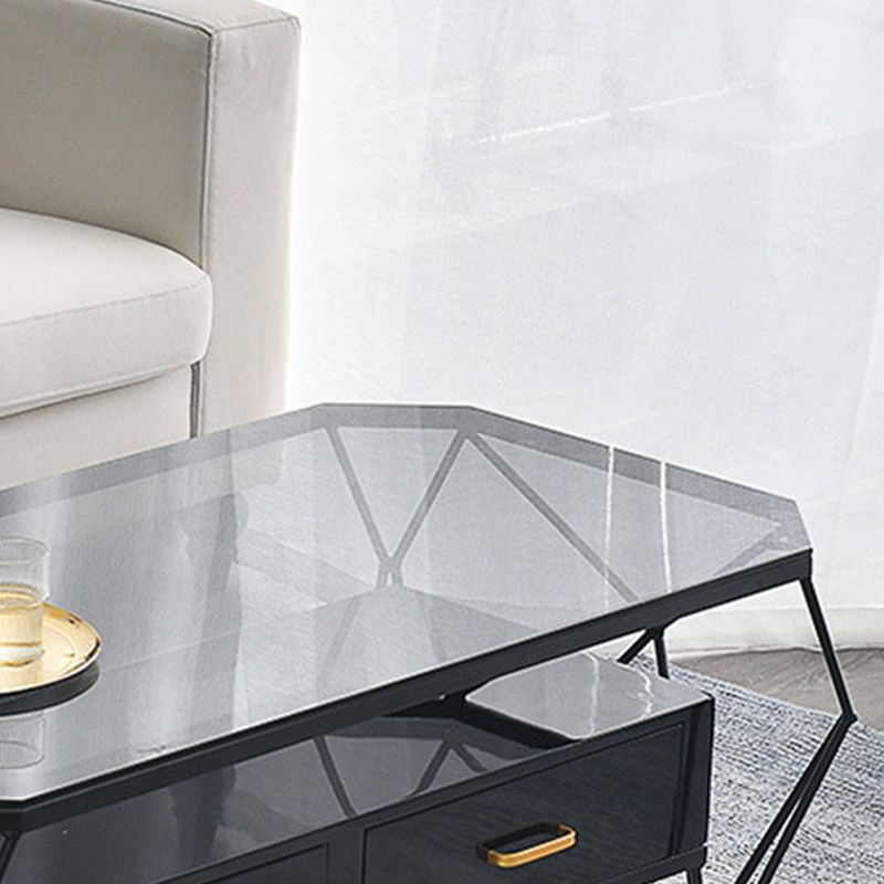 Contemporary Coffee Table with 2 Drawers Single Frame Coffee Table