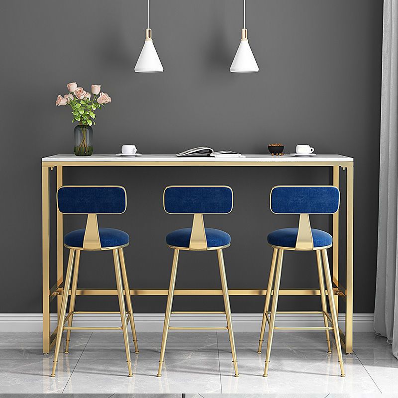 Rectangular Bar-height Table Stone Top Bistro Pub Table for Patio Use