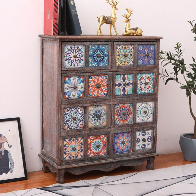 Coastal Storage Chest Solid Wood Dresser , 11.7/14.04 Inch Width