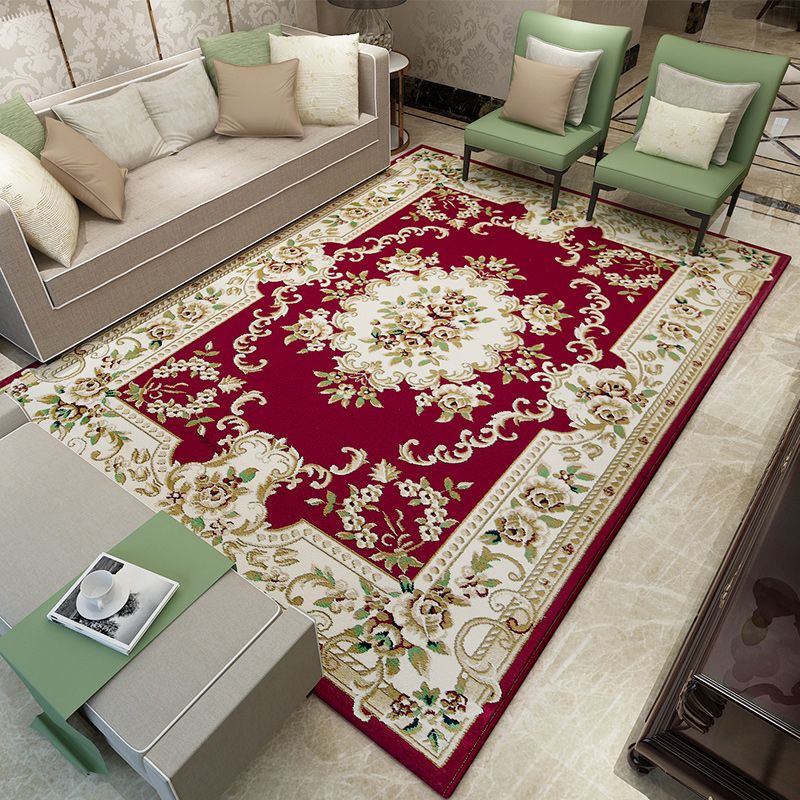 Beige Antiek gebied tapijt polyester medaillon printruimte vloerkleed antislip gebied tapijt voor salon