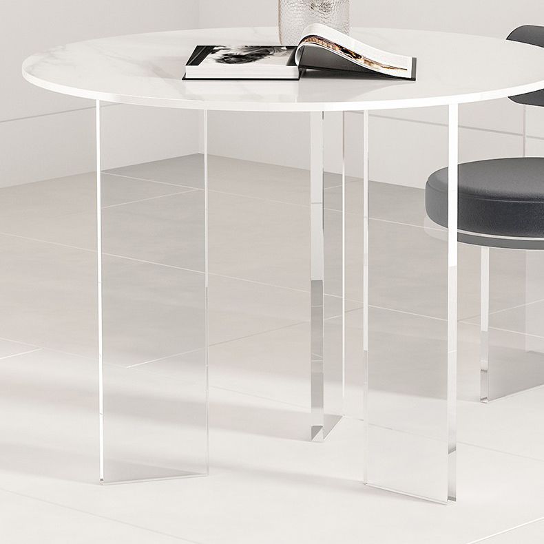 Modern 1/2/3/5 Pieces Dining Set Round Stone Dining Table for Cafe