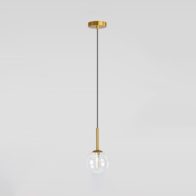 Glass Ball Pendant Lighting Fixtures Modern Style 1 Light Suspension Pendant