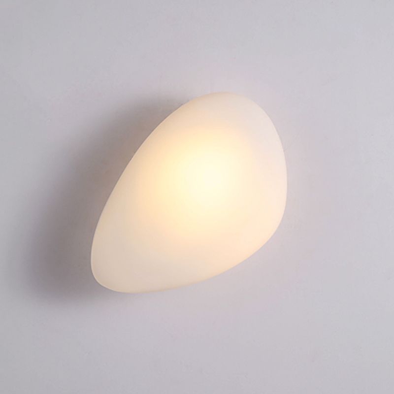 Nordic Style LED Wall Light Cobblestone Shape Wall Lamp with Glass Shade for Living