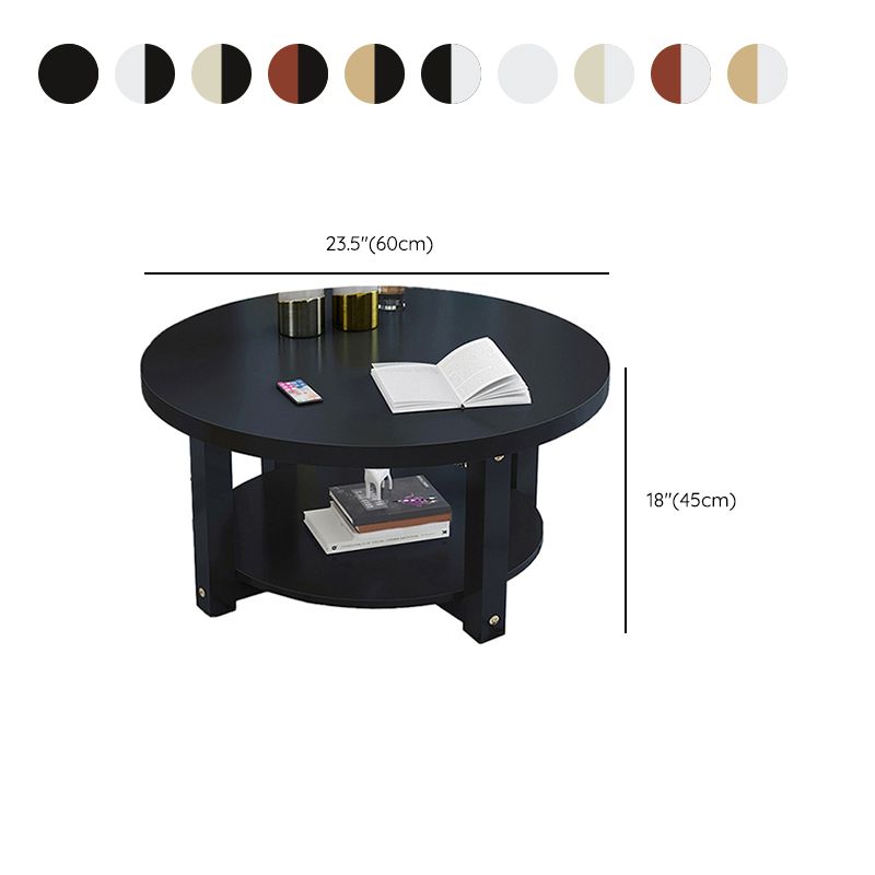 Wood Single Coffee Table No Distressing Coffee Table with Shelf