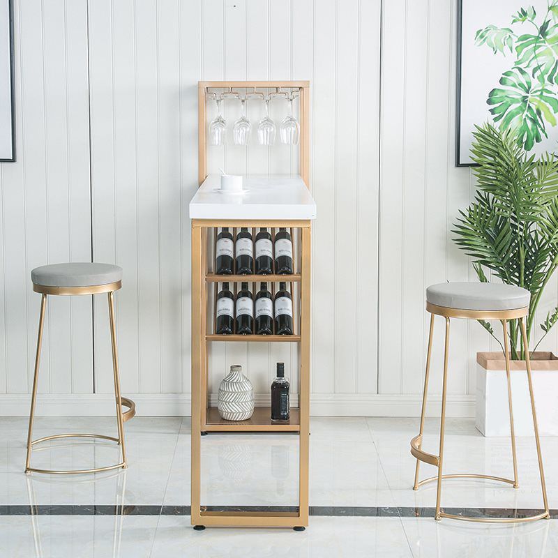 Rectangle Bar Table with High Stools Contemporary Style 1/2/3 Pieces Bar Table Set