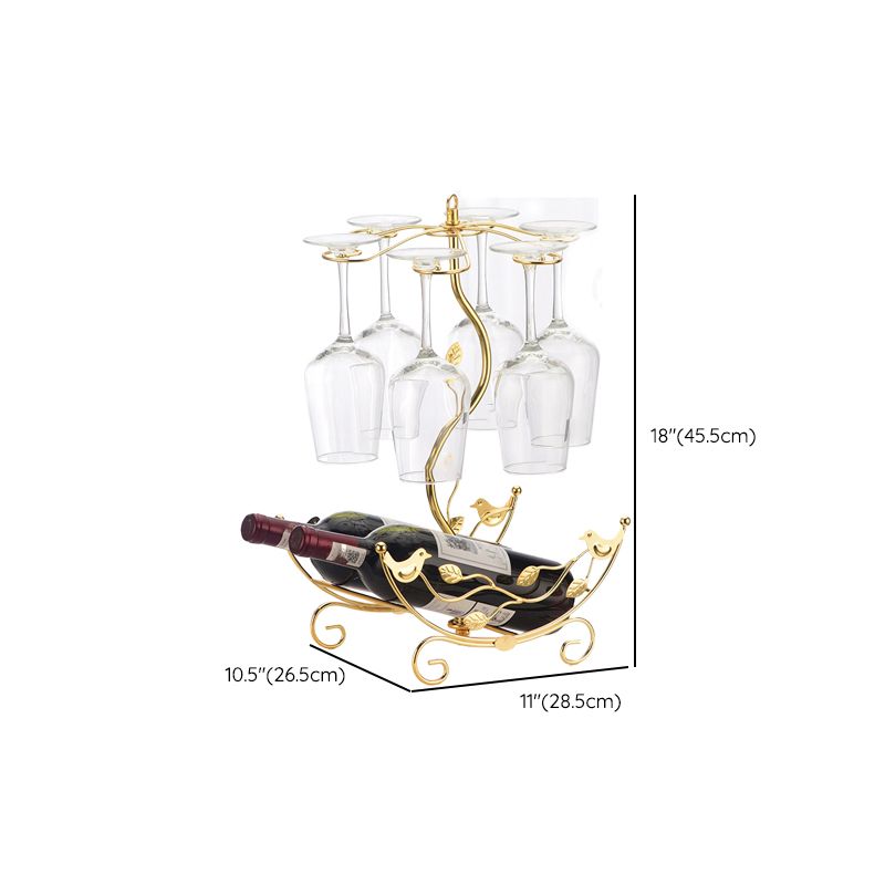 Glam Tabletop Wine Holder Rack Metal Wine Rack Kit for Living Room