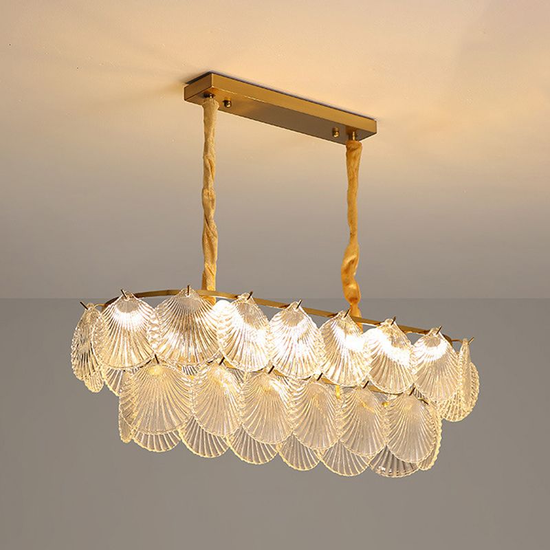 Contemporary Glass Island Lighting Fixture Creative Pendant Light for Dining Room
