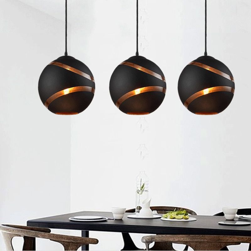 Contemporary Design Globe Hanging Lamp Frosted Glass Shade 1 Light Pendant Light for Restaurant