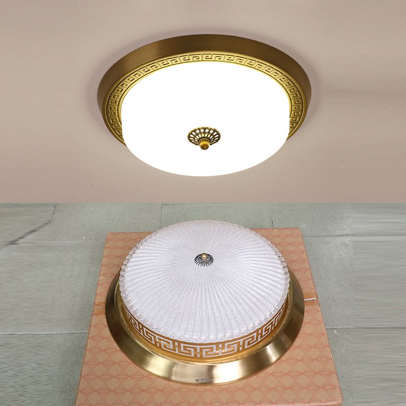 Koepelinbouwlamp Traditionele 1-lichts LED-lamp dichtbij plafond met glazen kap