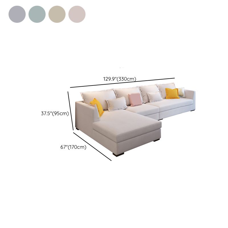 37.4 " H Cotton Blend Flared Arm Sofa & Chaise for Living Room