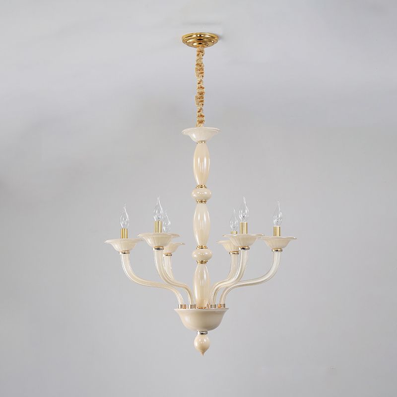 Metal Starburst Chandelier Iluminación Vintage 6/10/11 Bulbos de la sala de estar Luz de colgante en blanco/verde