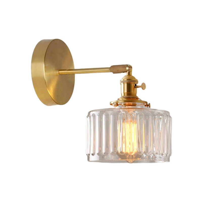 Nordic Modern Wall Light Glass Wall Sconce Light in Brass for Living Room