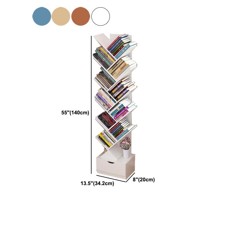 Modern Engineer Wood Bookshelf 7.87" Wide Office Shelf Bookcase