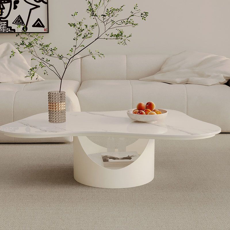 Modern Abstract Coffee Table with Storage Geometric Cocktail Table