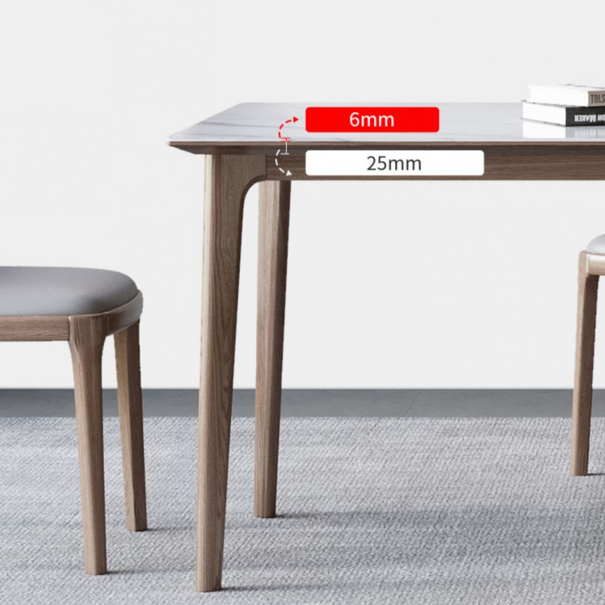Designer Style Sintered Stone Dining Set Rectangle 1/3/4/5/7 Pieces Dining Area Table Set