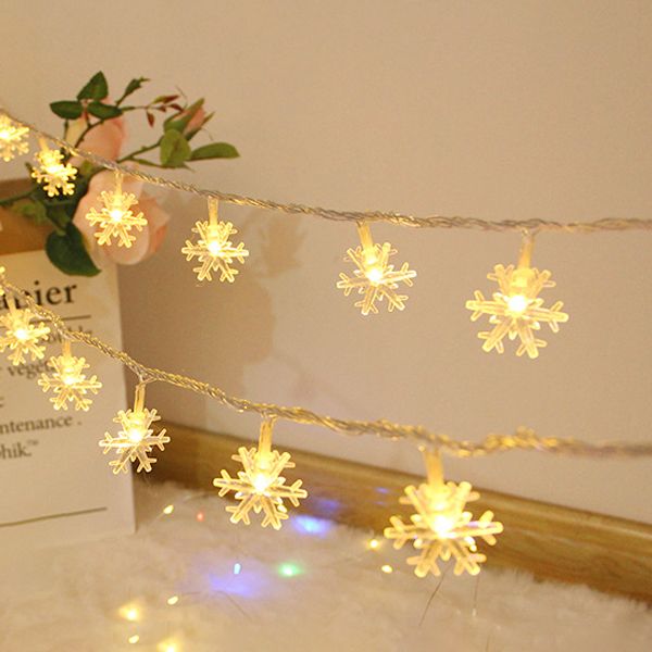 Modern Artistic LED String Lights Plastic Snowflake Decorative Lights for Exterior Spaces