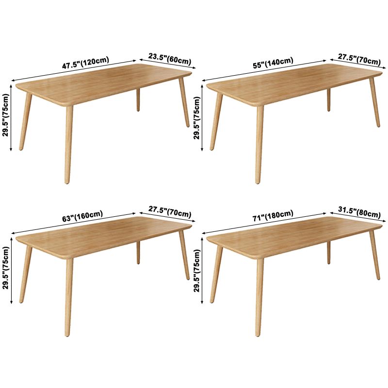 Comedor sencilla mesa de comedor rectangular de madera maciza con base de 4 patas