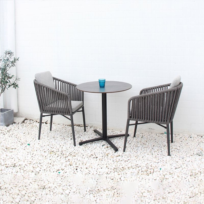 Modern Style 1/3/5 Pieces Metal Dining Set Round Dining Table Set for Outdoor