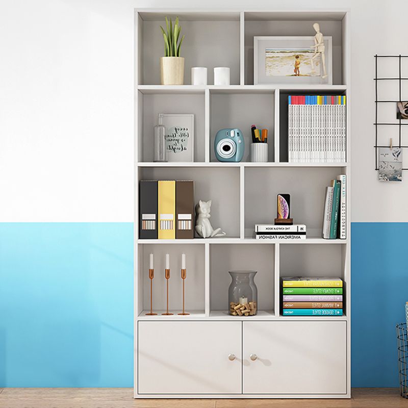 Closed Wooden Bookshelf Modern Home Living Room Standard Bookcase with Door