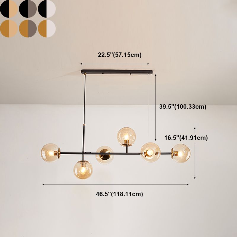 Contemporary Sphere Island Light Glass Island Lighting Fixtures for Kitchen