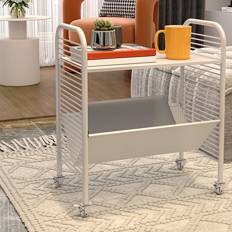 Contemporary 24" Tall Metal End Table Rectangular Side Table