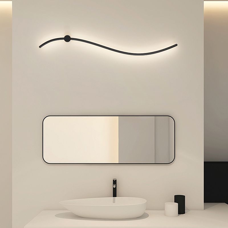 Aluminum Linear Wall Light Nordic Style 1 Light LED Wall Sconce for Living Room