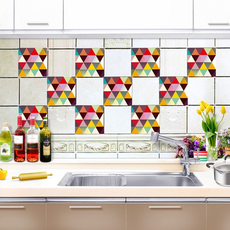 Peel and Paste Triangle Wallpaper Panel PVC Modernist Wall Decor for Bedroom (10 Pcs)