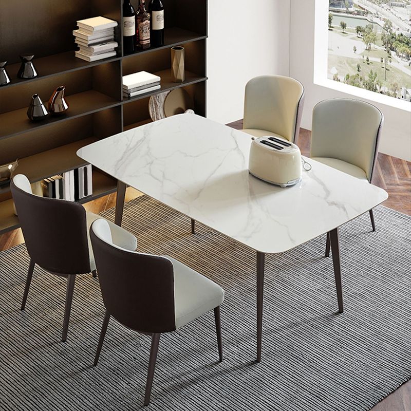 Table à manger rectangulaire en pierre moderne, Base de trépied pour dîner de cuisine à domicile
