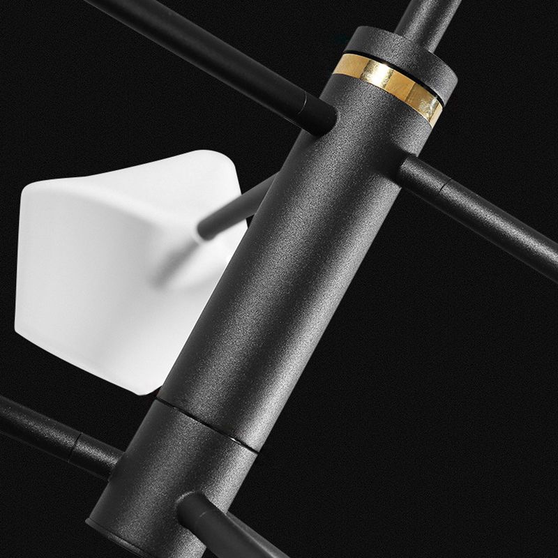 Estilo posmoderno Minimalismo Iluminación Candelier blanca Acrílica Geométrica Suminosa luz de suspensión Luz con caña de colgar ajustable de 19,6 "