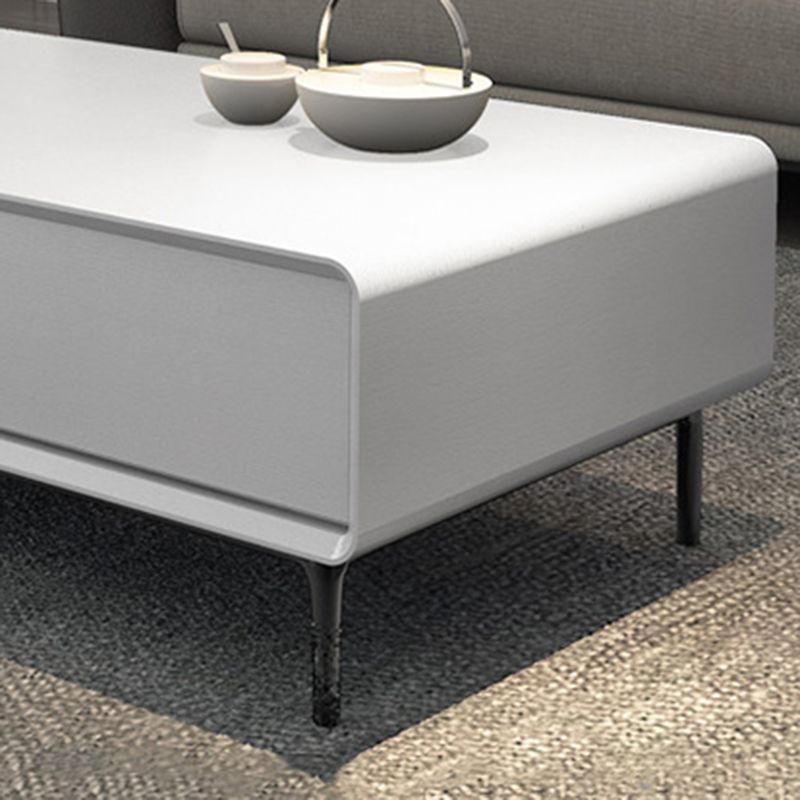 15"H Contemporary Coffee Table Single Coffee Cocktail Table with Storage