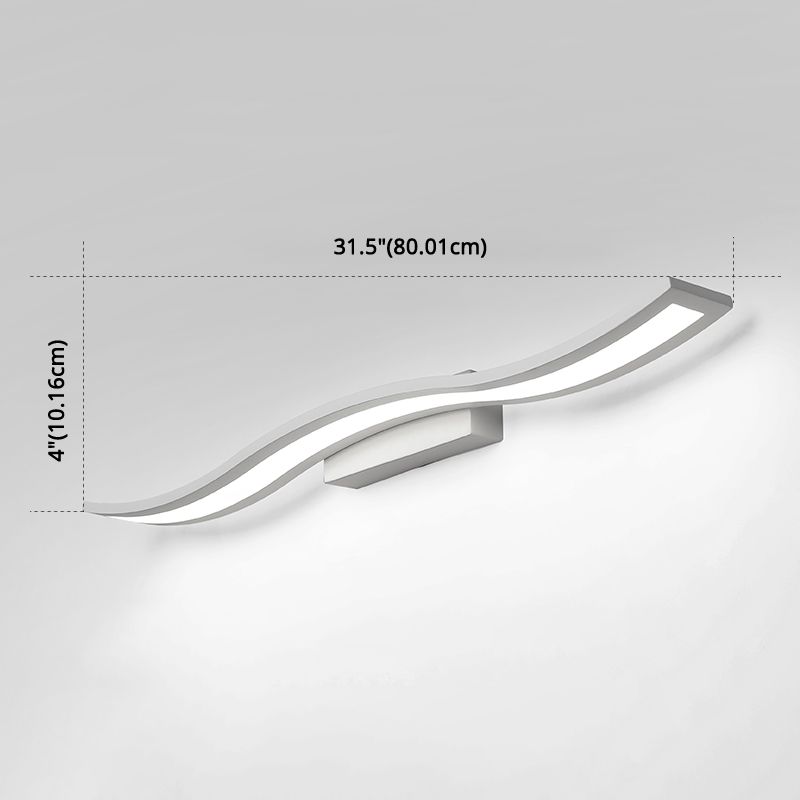 Luz de pared de tocador ondeando lámparas de pared moderna de estilo minimalista de metal