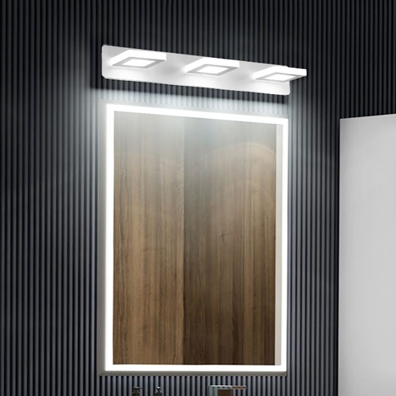 Postmodern Metal Vanity Light Strip White Multi Lights Mperror Light per il bagno