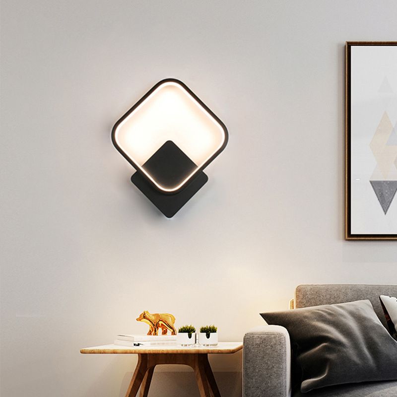 Modernism Single White/Black Wall Mounted Sconce Metal LED Wall Light