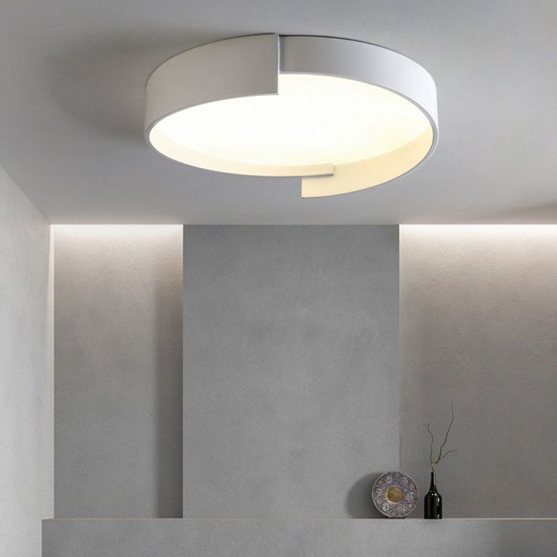 Round LED Ceiling Light Fixture Macaron Acrylic Bedroom Flush Mount Recessed Lighting