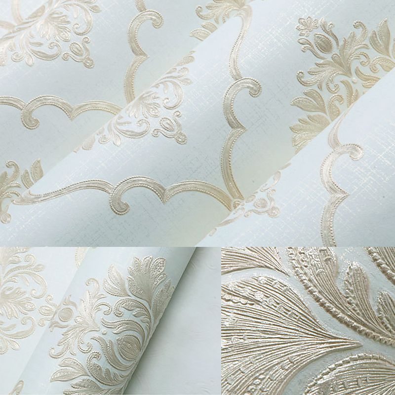 European Floral Design Wallpaper 33' x 20.5" Classic Damasque Wall Covering, Non-Pasted