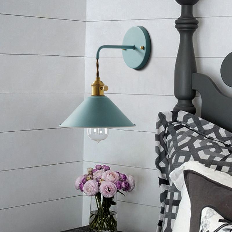 1-Light Cone Wall Light Sconce Modern Style Metal Wall Mounted Lights