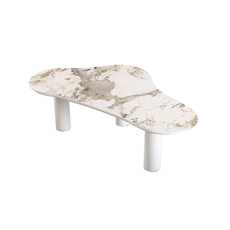 Contemporary Stone Geometric Coffee Table 3 Legs Coffee Cocktail Table
