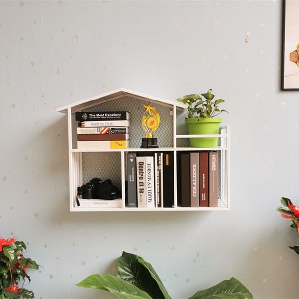 Libreria montata a parete di ferro scandinavo libreria orizzontale, 31,5 "l x 7,9" w x 21,7 "h