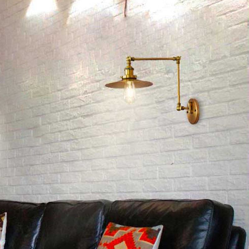 Industrial Style Swing Arm Wall Sconce Metal 1 Light Sconces for Bedroom