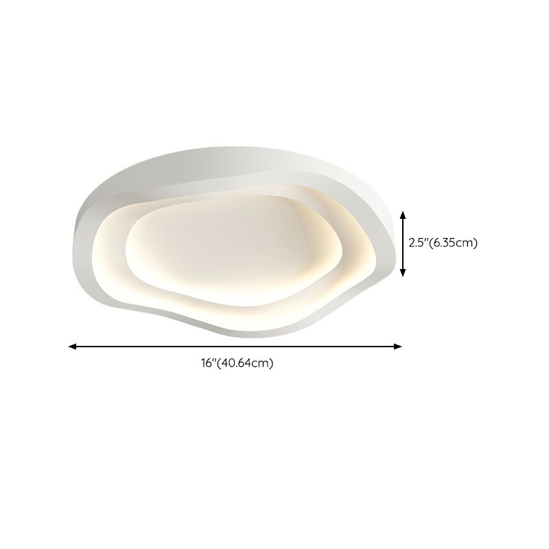 Modernism Flush Mount Metal Ceiling Mounted Fixture in White for Bedroom