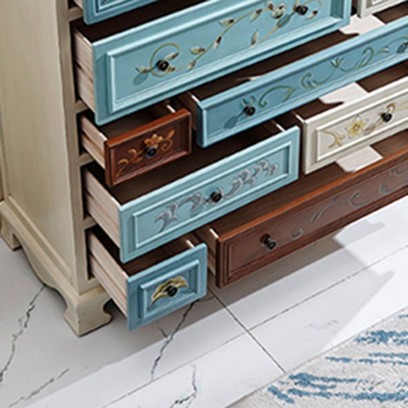 Coastal Storage Chest Solid Wood Dresser with 8/10/12 Drawers