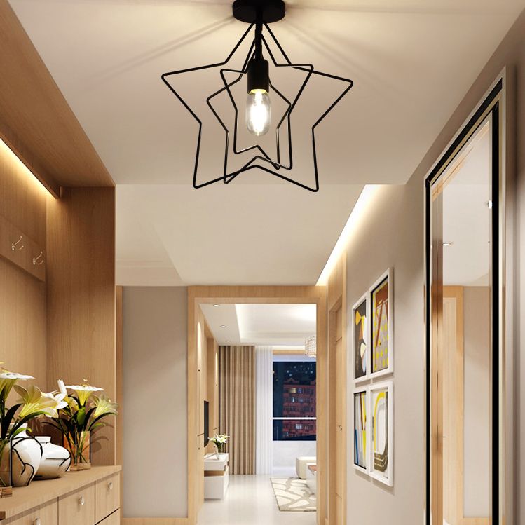 Minimalist Style Shaded Flush Mount Ceiling Fixture Metal Aisle Flush Ceiling Light